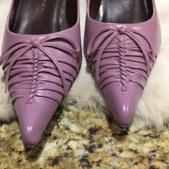 Chinese Laundry GENTLE Mauve Leather Woman’s Pointed Toe T-Cup heel Shoe NEW - Picture 2 of 9